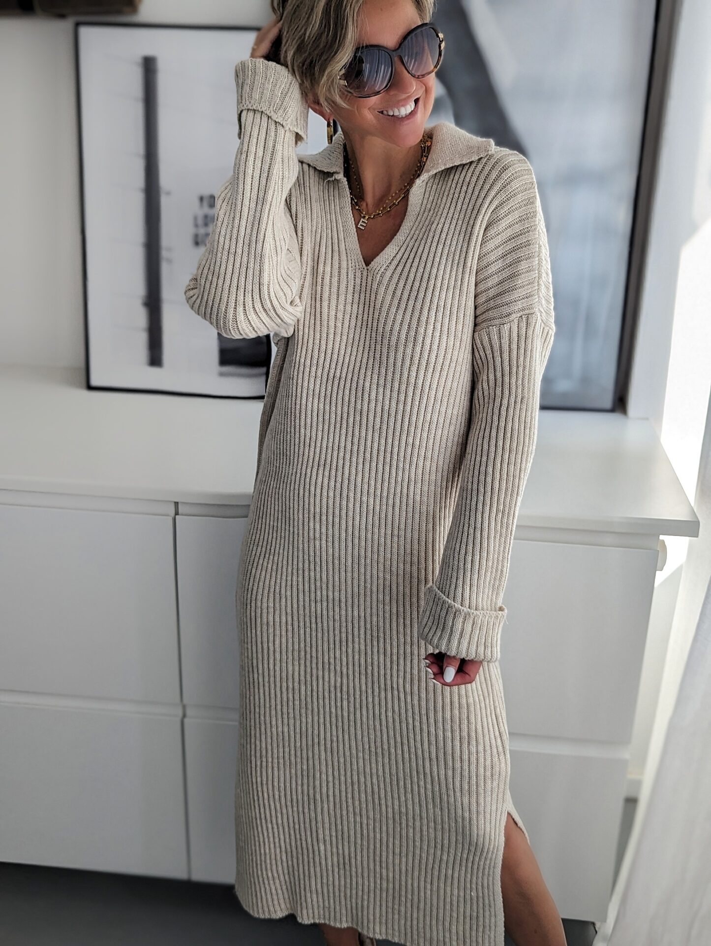 Strickkleid WARM UP beige