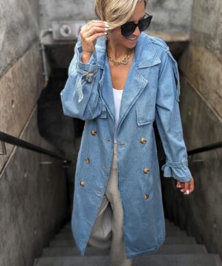 DENIM TRENCH COAT