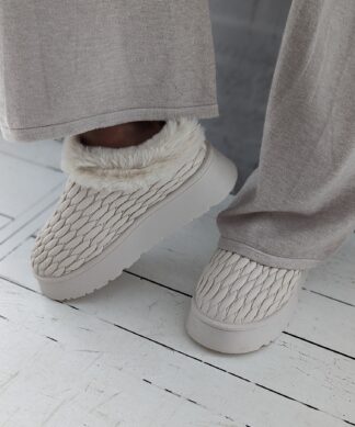 Slipboots mit Plateau PANGOLIN – creme