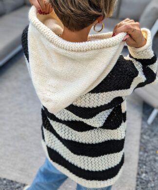 Strick Hoodie STRIPED BICOLOR