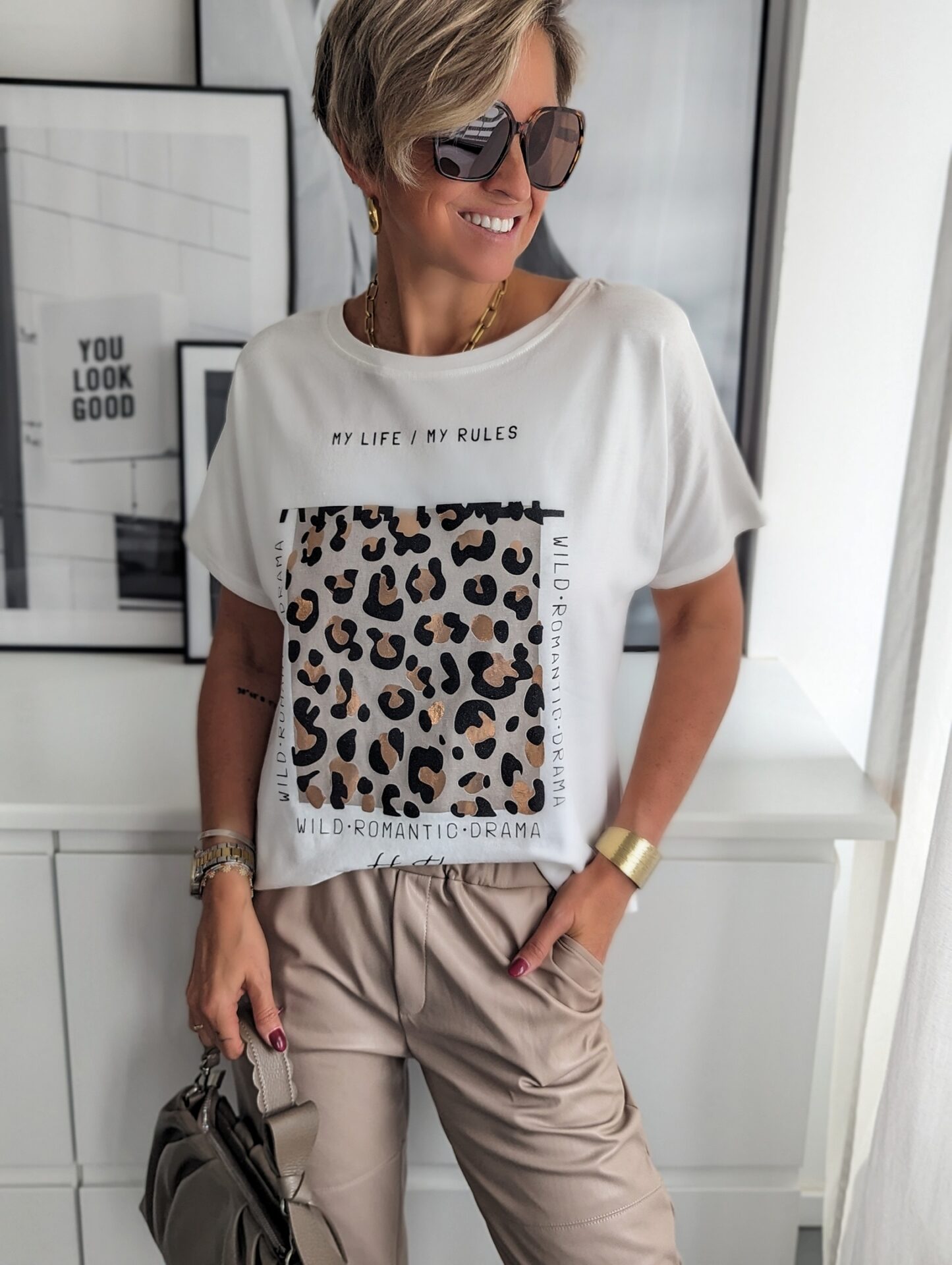 Shirt LEO HUSTLE – weiß