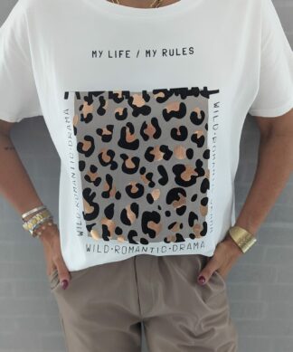 Shirt LEO HUSTLE – weiß