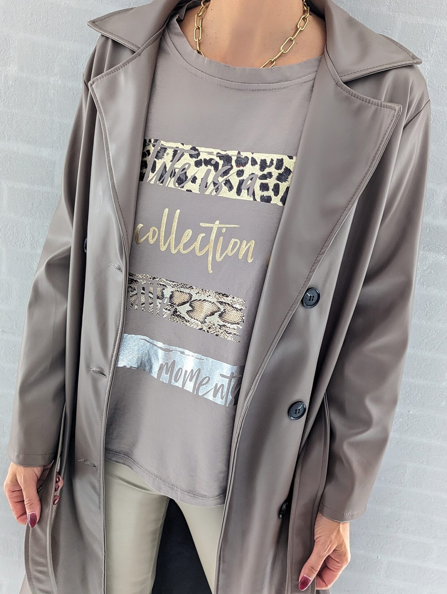Kunstleder Trenchcoat – NOUGAT