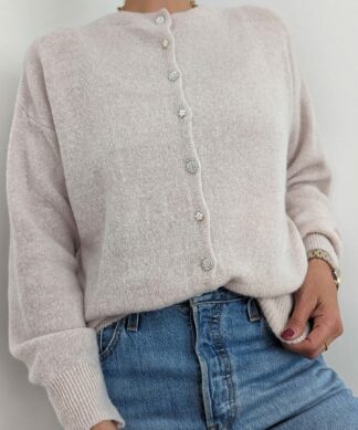 Feinstrickcardigan SPARKLY BUTTON – beige