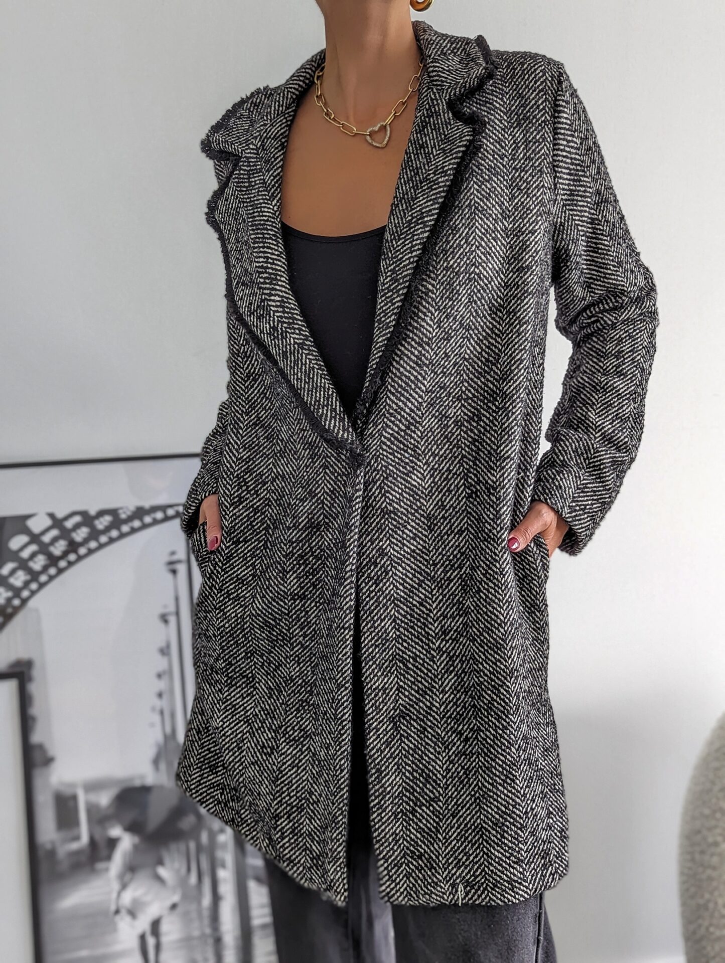 Mantelblazer grau