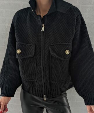 kurze Strickjacke NORTH WEST – schwarz