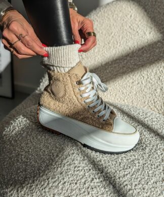 PLATEAU HIGHTOP SNEAKER TEDDY – sand