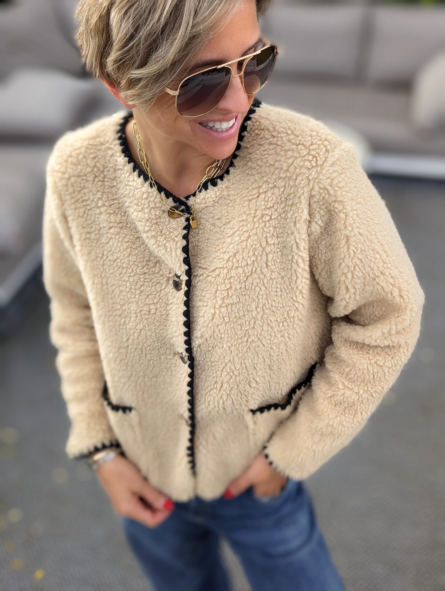 Teddyjacke CURLY – versch. Fraben