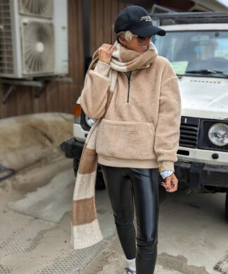 Teddy ZIP UP – camel