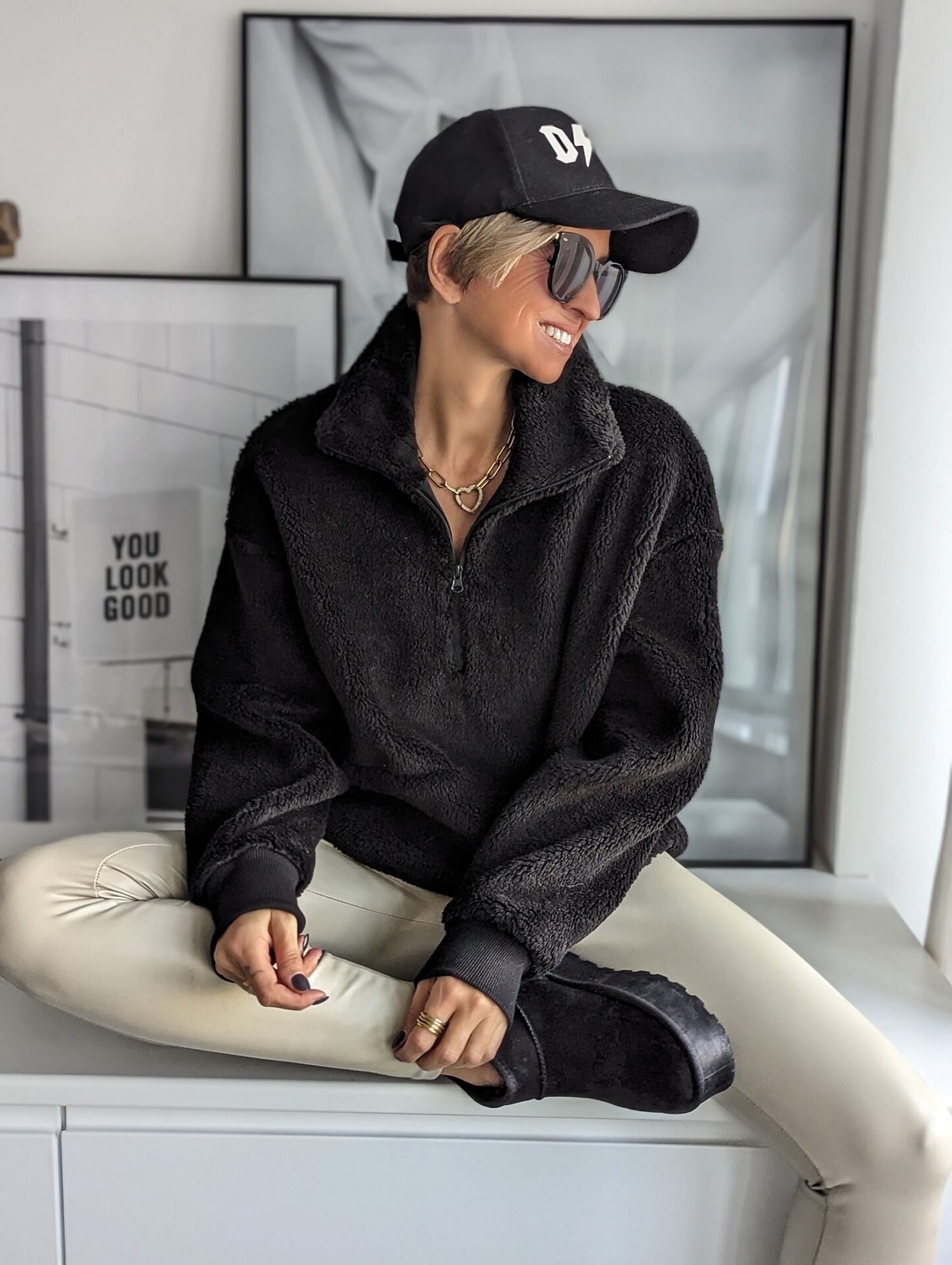 Teddy ZIP UP – schwarz