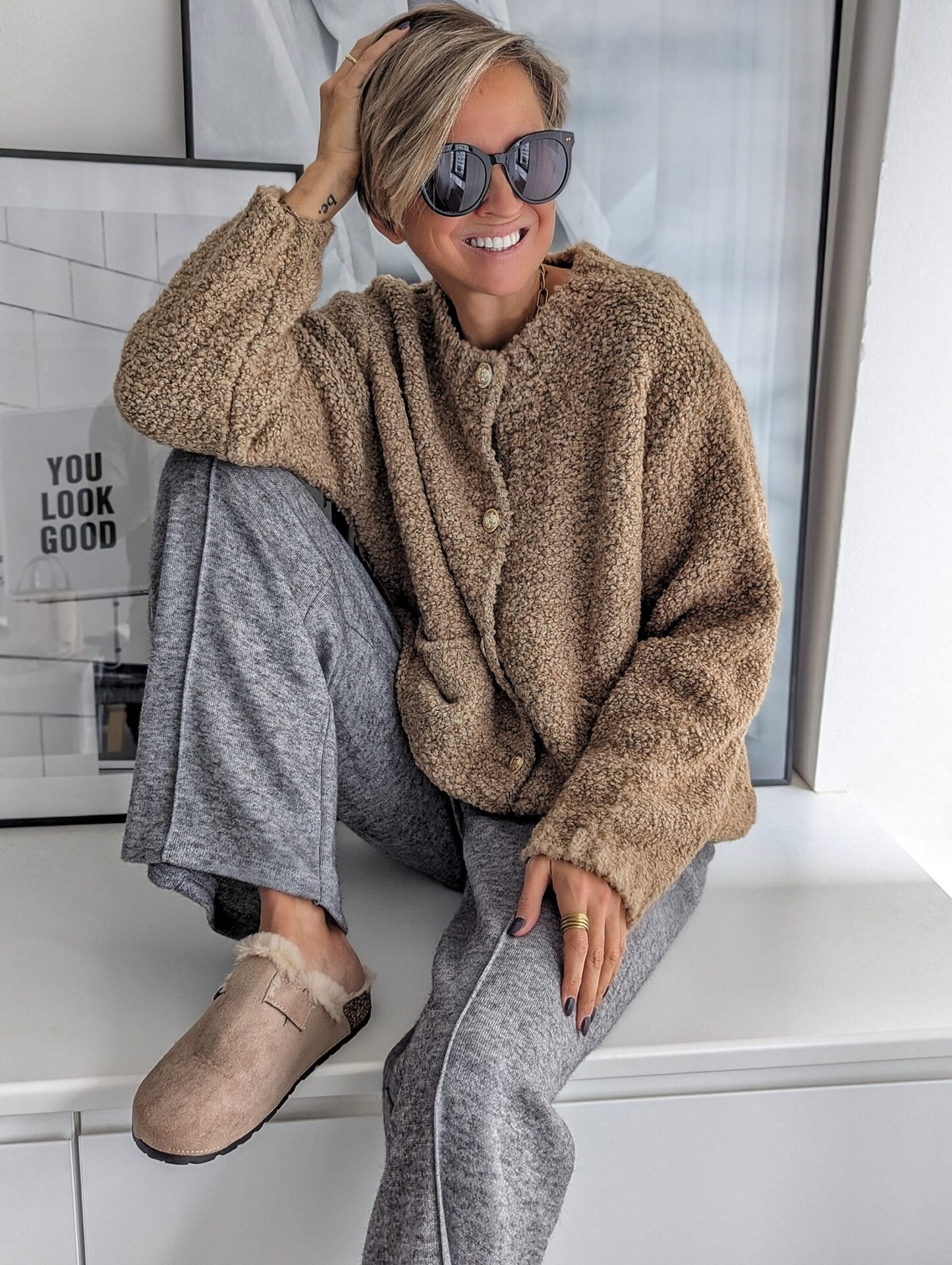 Hausschuhe HOME – taupe