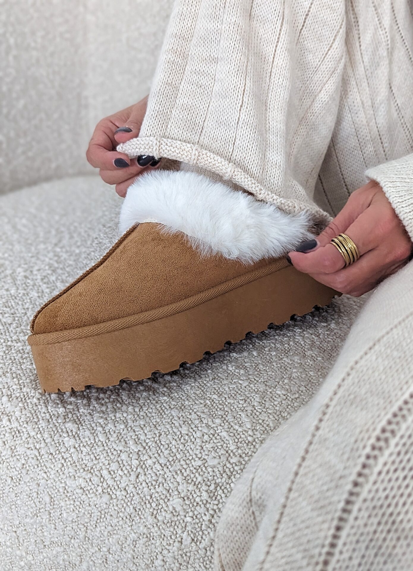 Slipboots PLATFORM SLING  – camel