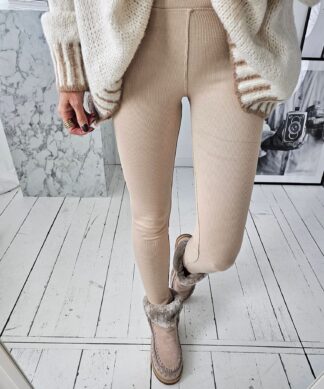 warme Leggings COMFY RIBBED beige SALE