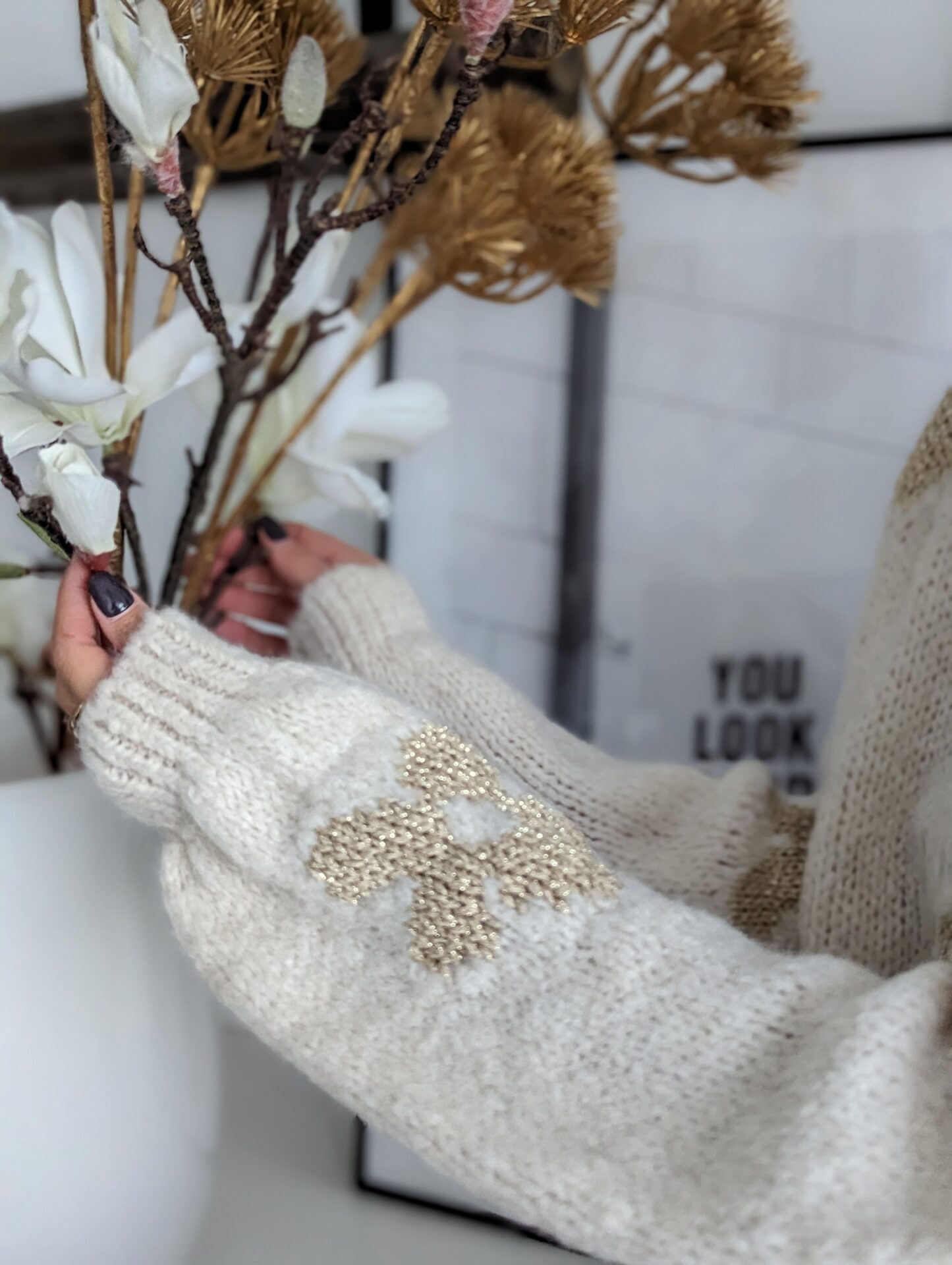 Strickpullover GOLDEN FLOWER – versch. Farben