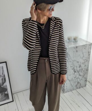 Feinstrick BLAZER mit Streifen WORKING GIRL – versch. Farben