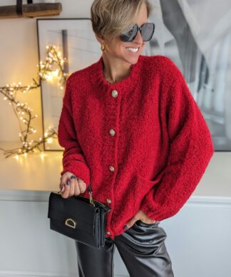 Strickcardigan mit Knöpfen SANTA BABY – rot