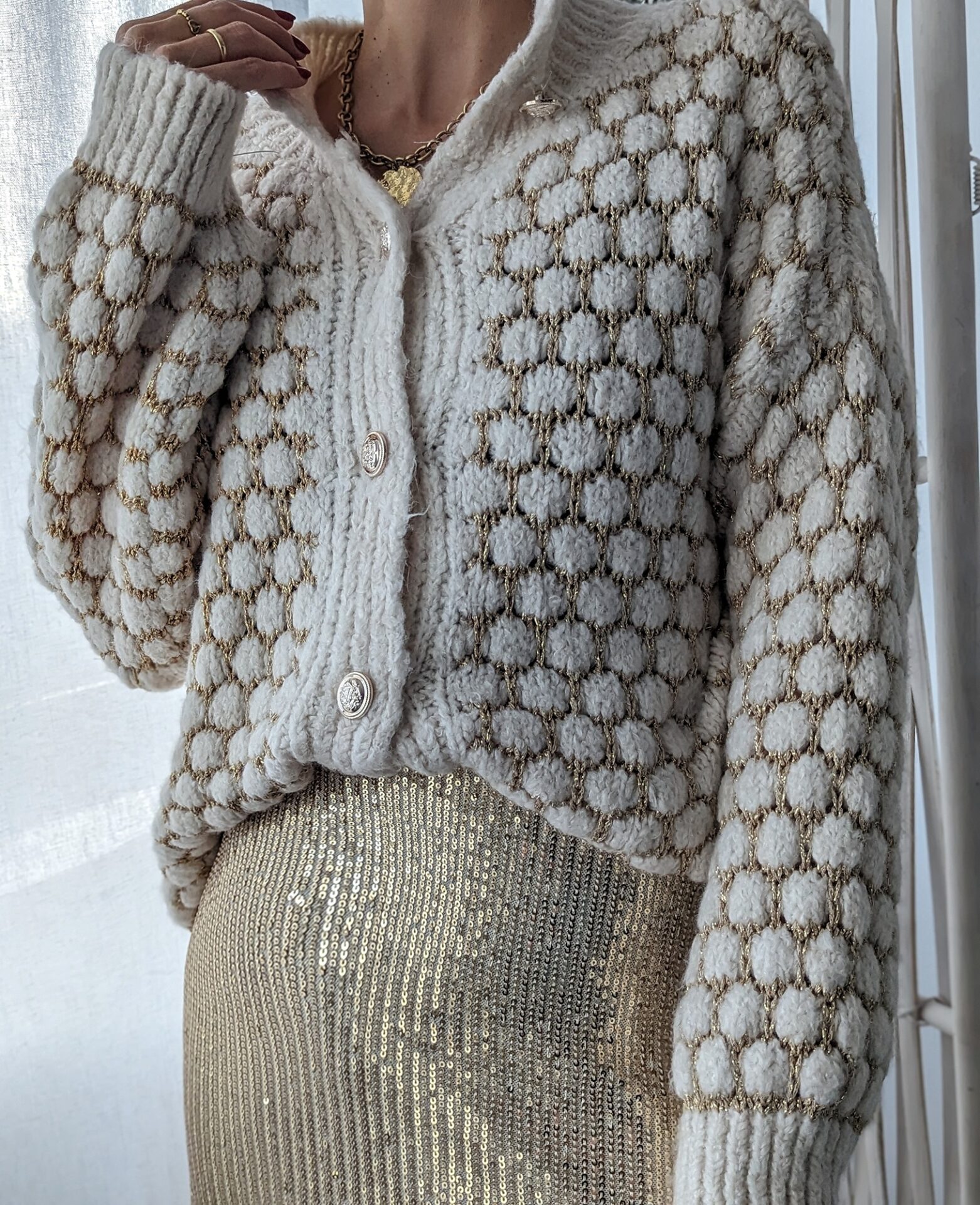 Strickcardigan HONEYCOMB- versch. Farben