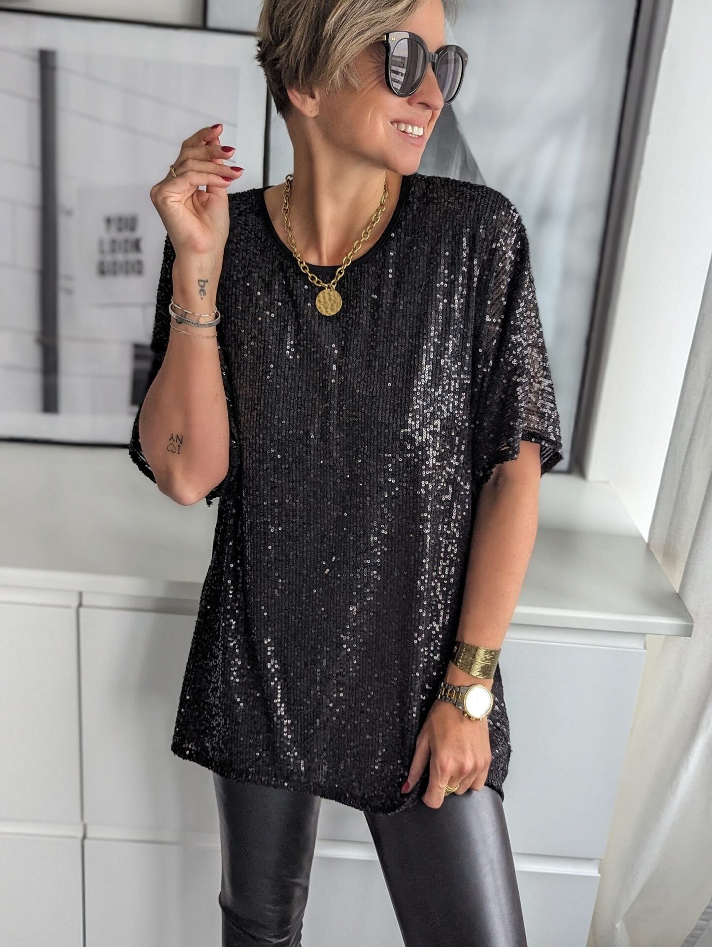 Oversize Paillettenshirt – STAY SHINY