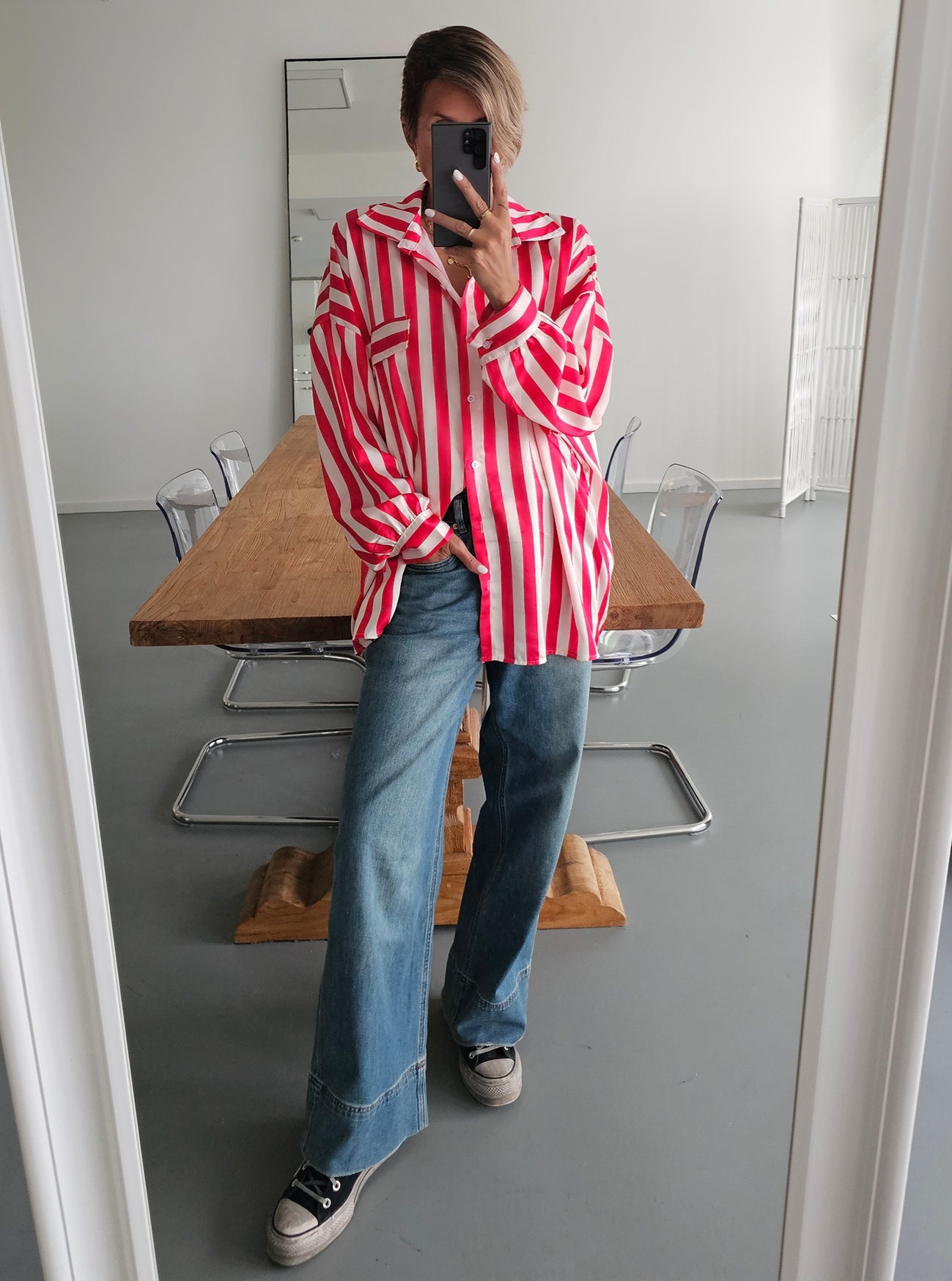 Streifenbluse rot weiß Clearance