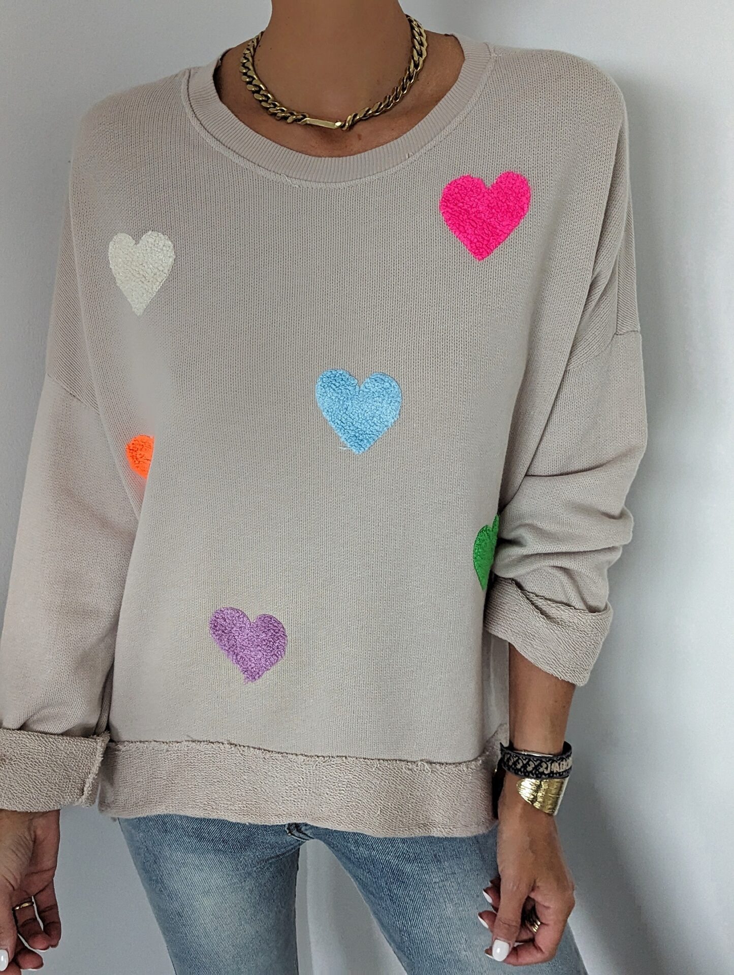 Pullover COLOURFUL HEARTS – versch. Farben
