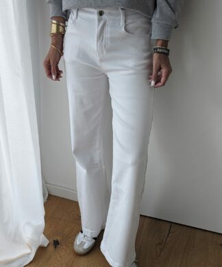 Wide Leg Jeans TINA – white