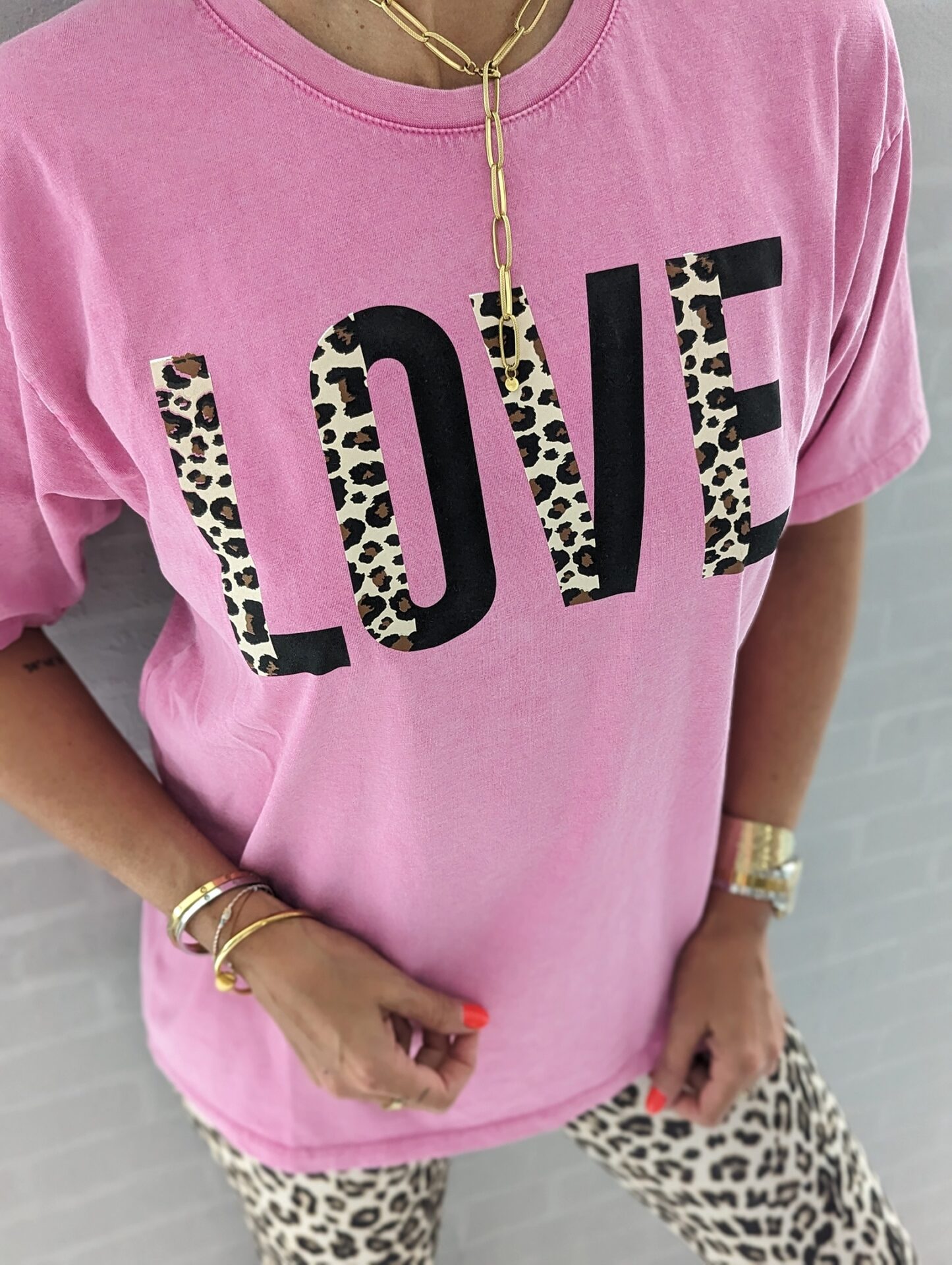 T-Shirt LOVE LEOPARD – versch. Farben